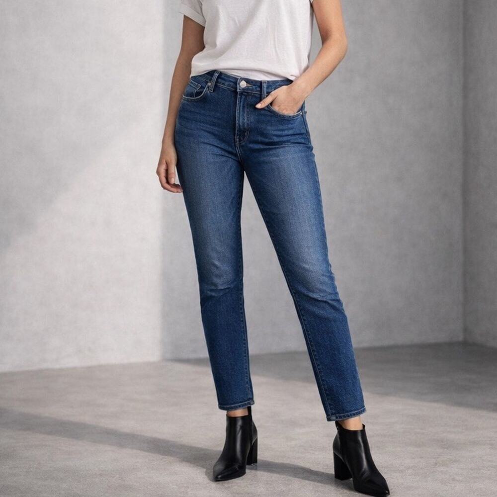 L’Agence Frankie Low Rise Ankle Skinny Jeans Women 27 Chalet Blue Stretch Denim